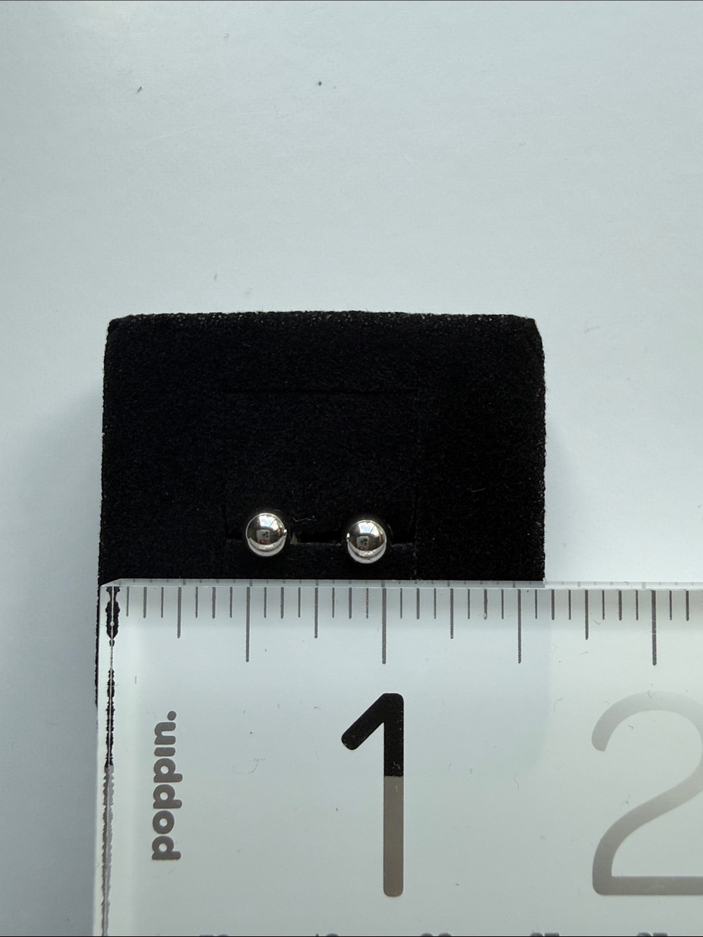 14k White Gold Bold Studs - Picture 3 of 3